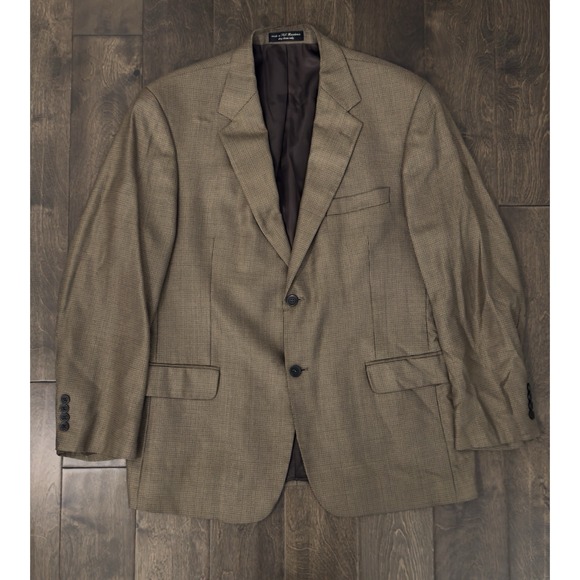 Andrew Fezza Other - Andrew Fezza Mens Blazer Sport Coat Two Button Jacket 44R Silk/Wool Brown suit‎